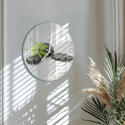 Glas wanduhr Steine