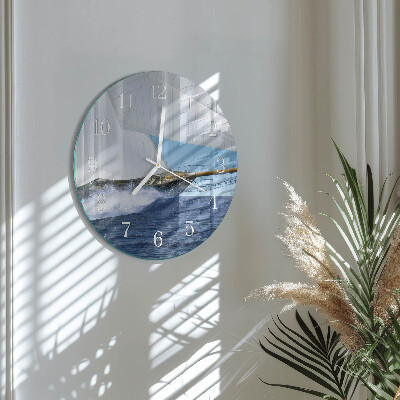 Glas wanduhr Segelboot