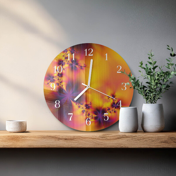 Glas wanduhr Blumen