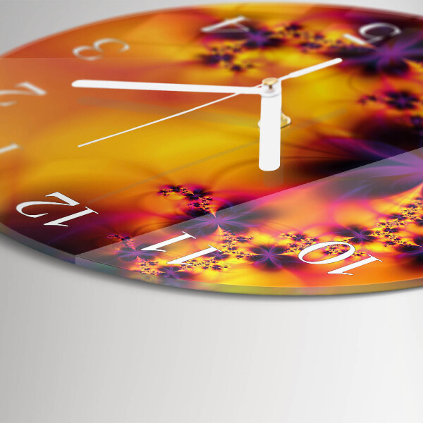 Glas wanduhr Blumen