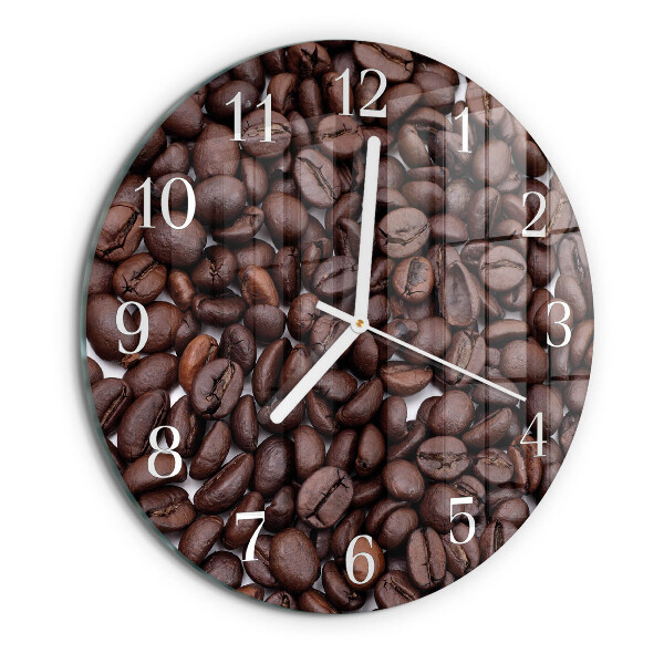 Glas wanduhr Kaffeebohnen