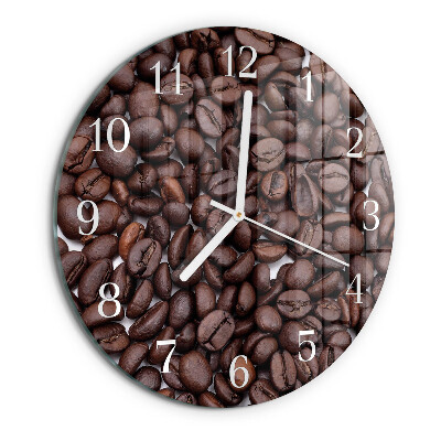 Glas wanduhr Kaffeebohnen