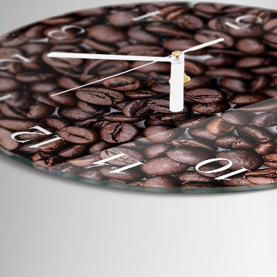Glas wanduhr Kaffeebohnen