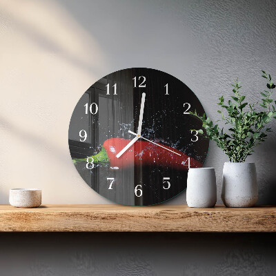 Glas wanduhr Chilischoten