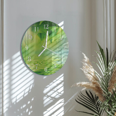 Glas wanduhr Blätter