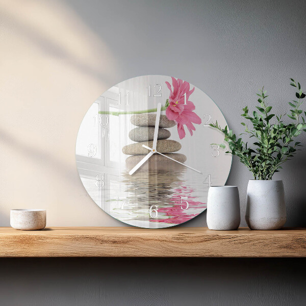 Glas wanduhr Steine