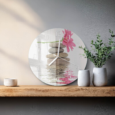 Glas wanduhr Steine