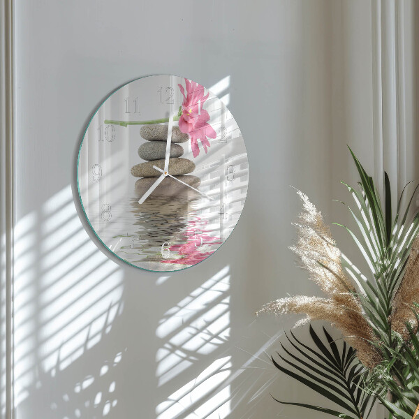 Glas wanduhr Steine