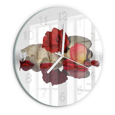 Glas wanduhr Rose Bowl