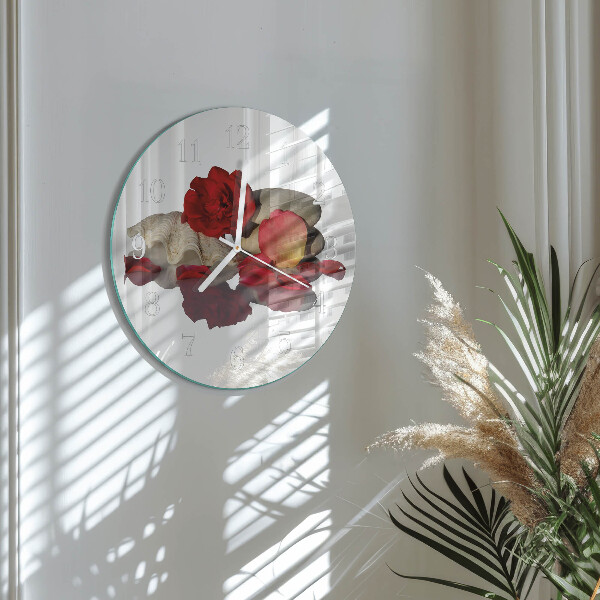 Glas wanduhr Rose Bowl
