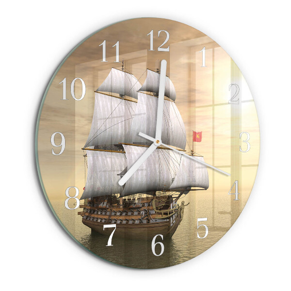 Glas wanduhr Schiff