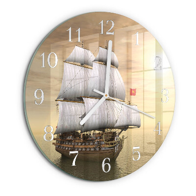 Glas wanduhr Schiff
