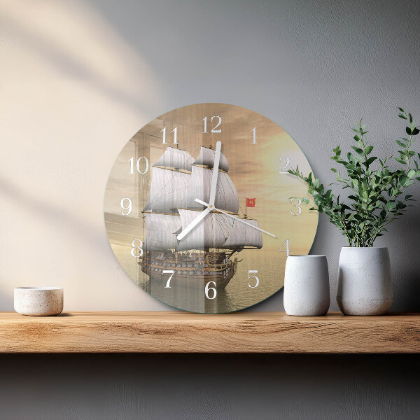 Glas wanduhr Schiff