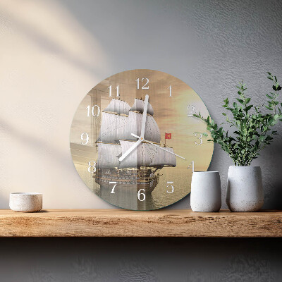 Glas wanduhr Schiff