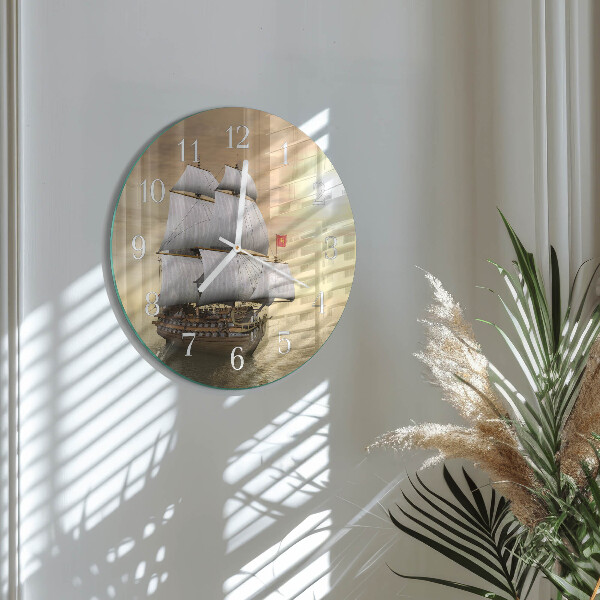 Glas wanduhr Schiff
