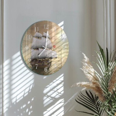 Glas wanduhr Schiff