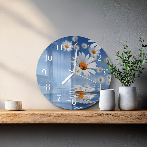 Glas wanduhr Blume