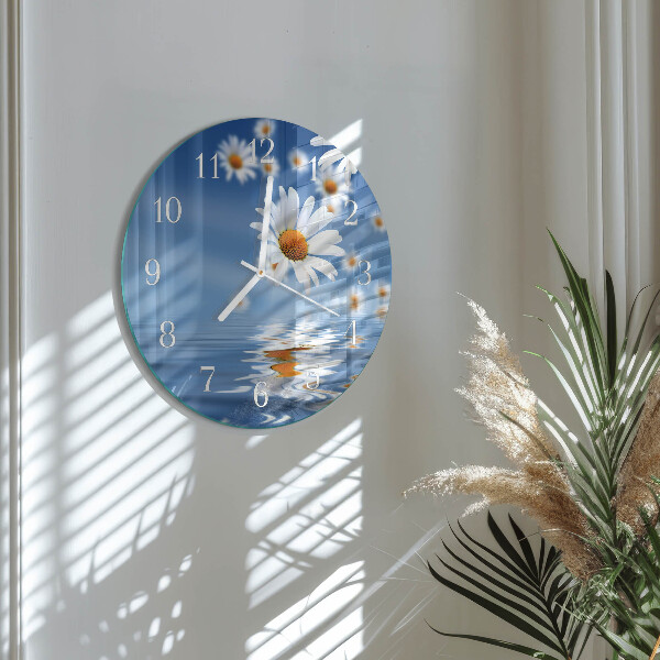 Glas wanduhr Blume