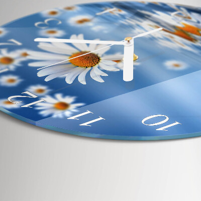 Glas wanduhr Blume