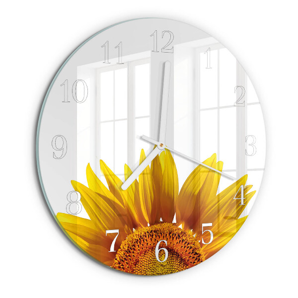 Glas wanduhr Blume