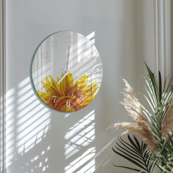 Glas wanduhr Blume