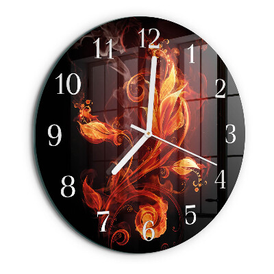 Glas wanduhr Feuerblume