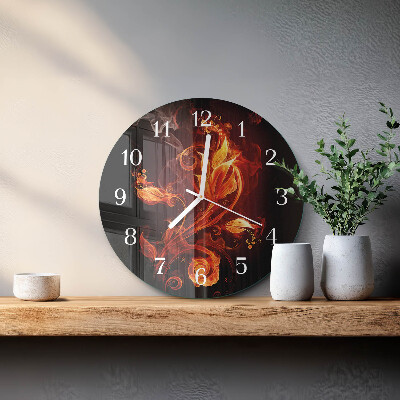 Glas wanduhr Feuerblume