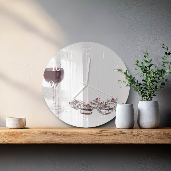 Glas wanduhr Weinglas