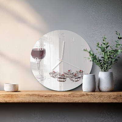 Glas wanduhr Weinglas