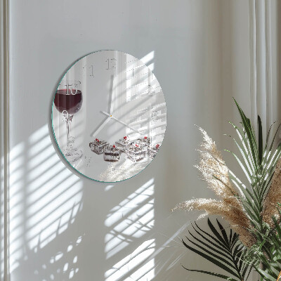 Glas wanduhr Weinglas