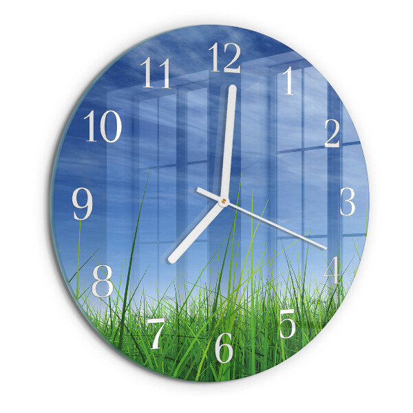 Glas wanduhr Gras