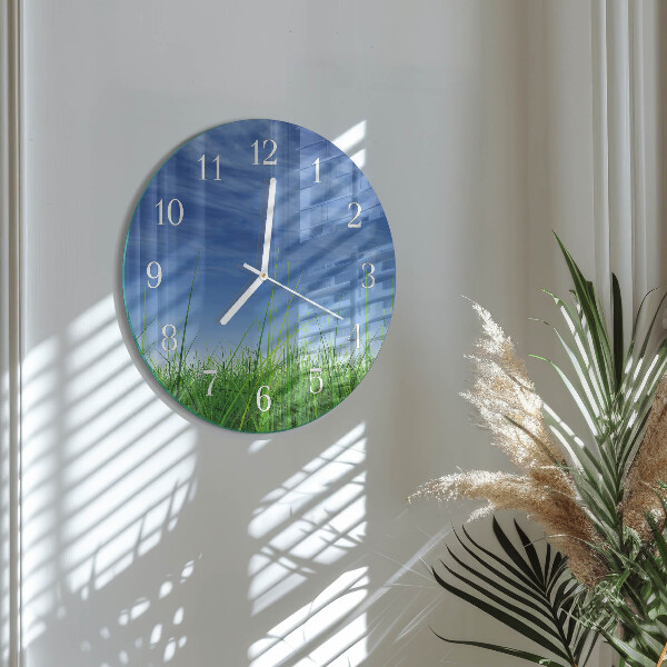 Glas wanduhr Gras