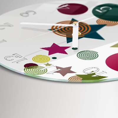 Glas wanduhr Sterne