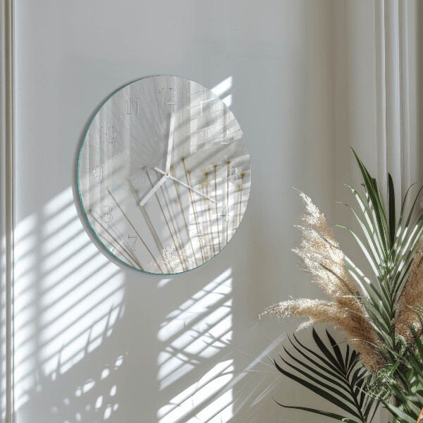 Glas wanduhr Löwenzahn
