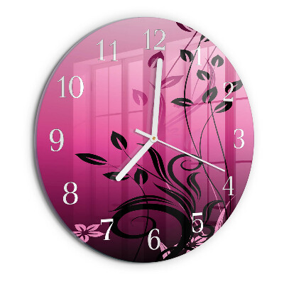 Glas wanduhr Blumenkunst