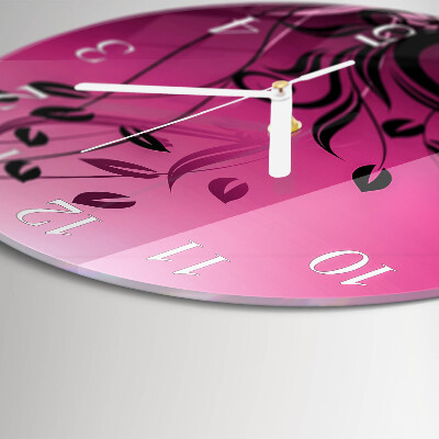 Glas wanduhr Blumenkunst