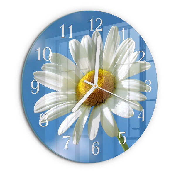 Glas wanduhr Blume