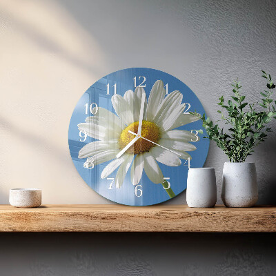 Glas wanduhr Blume