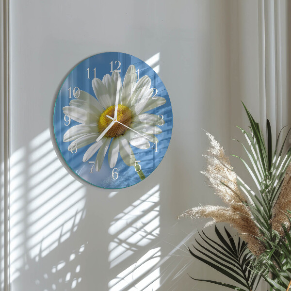 Glas wanduhr Blume