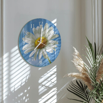 Glas wanduhr Blume