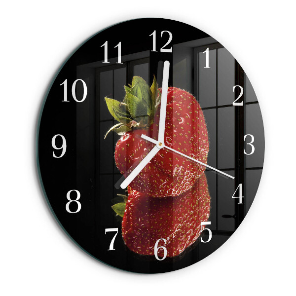 Glas wanduhr Erdbeere
