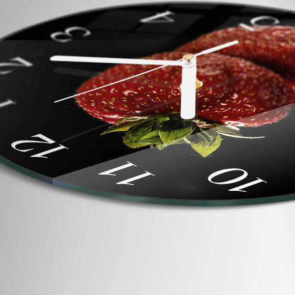Glas wanduhr Erdbeere