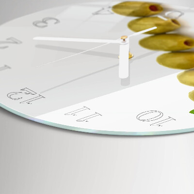 Glas wanduhr Oliven
