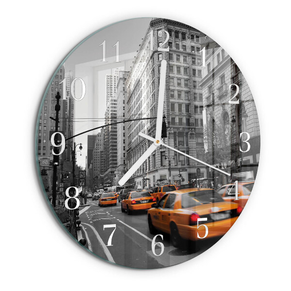 Glas wanduhr New Yorker Taxi