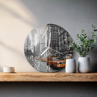 Glas wanduhr New Yorker Taxi