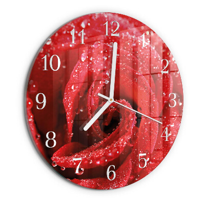 Glas wanduhr Rose