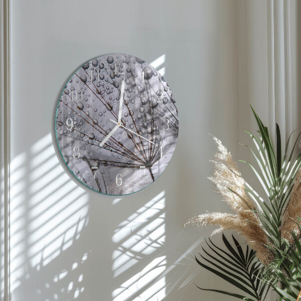Glas wanduhr Löwenzahn
