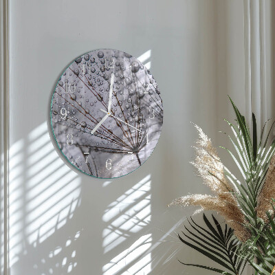 Glas wanduhr Löwenzahn