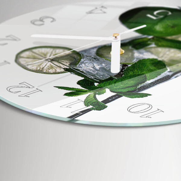 Glas wanduhr Limette und Minze