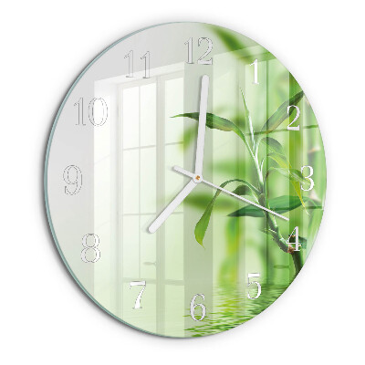 Glas wanduhr Bambus